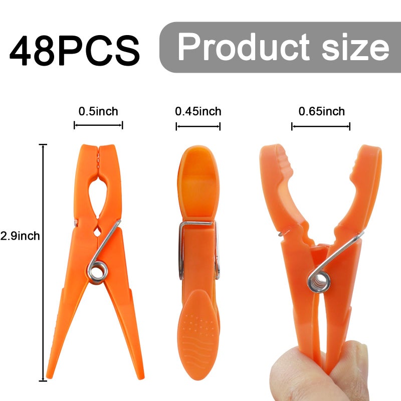 HiGift 48 Pack Colorful Plastic Clothespins  Heavy Duty Laundry Clothes Pins Clips Pegs  Drying Line Pegs Small Colored Clothes Pins for Outdoor  Clothesline Crafts Picture Clips Food Package Clips - Image 2